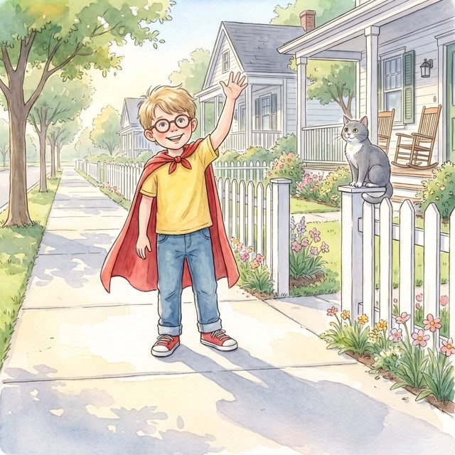A child illustrated as the star of a Brave Star storybook