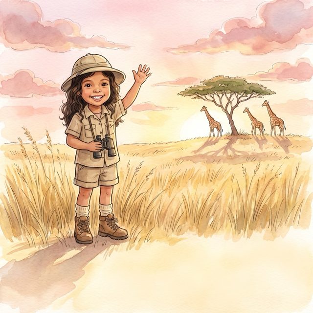 A child illustrated as the star of a Brave Star storybook