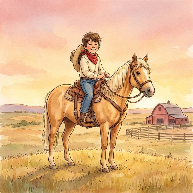 A child illustrated as the star of a Brave Star storybook
